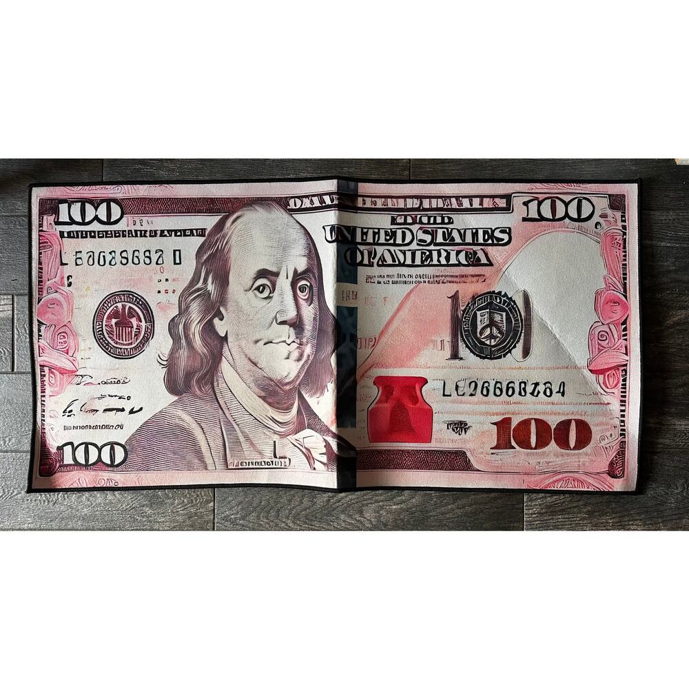 NEW Custom Pink $100 bill rug